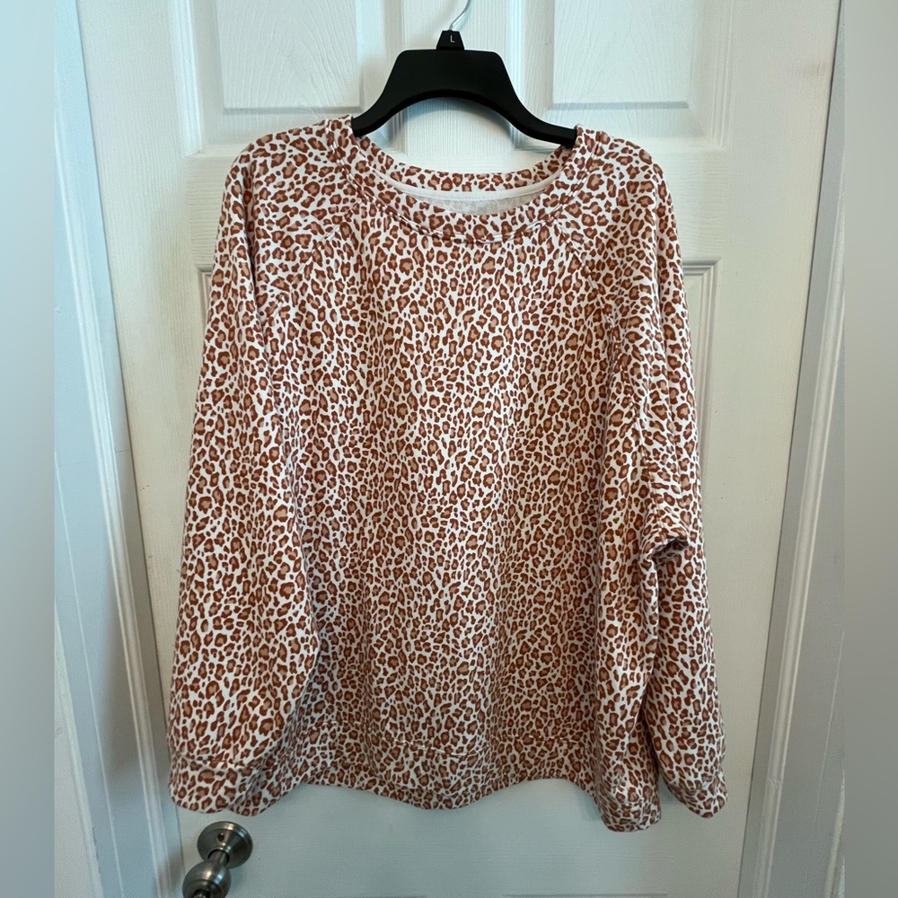 Lou & Grey for Loft cheetah print sweatshirt
